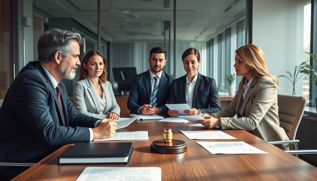 Family reviewing legal documents